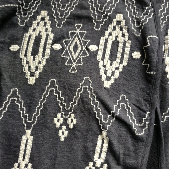 LUCKY BLISS Lucky Brand Grey Waterfall Aztec Cardigan Southwestern Boho XL - Picture 7 of 8